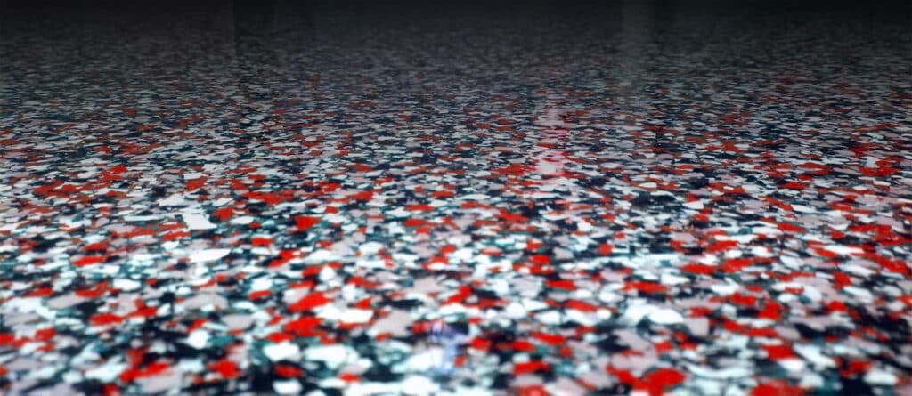 Red and black epoxy floor